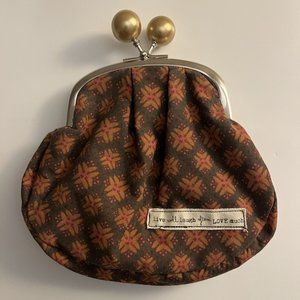 Natural Life Jumbo Boho Clam Shell Clasp Change Purse- RARE! New Without Tags